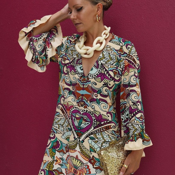 ZARA PRINTED MIDI DRESS - Picture 2 of 3